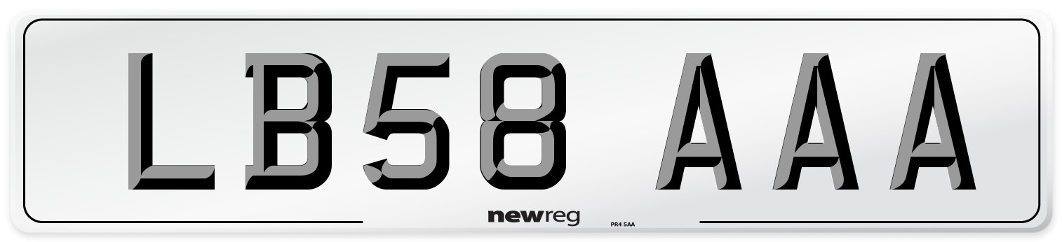 LB58 AAA Number Plate from New Reg